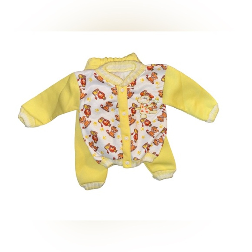 VTG handmade baby set yellow/multicolored size 3-6 months‎